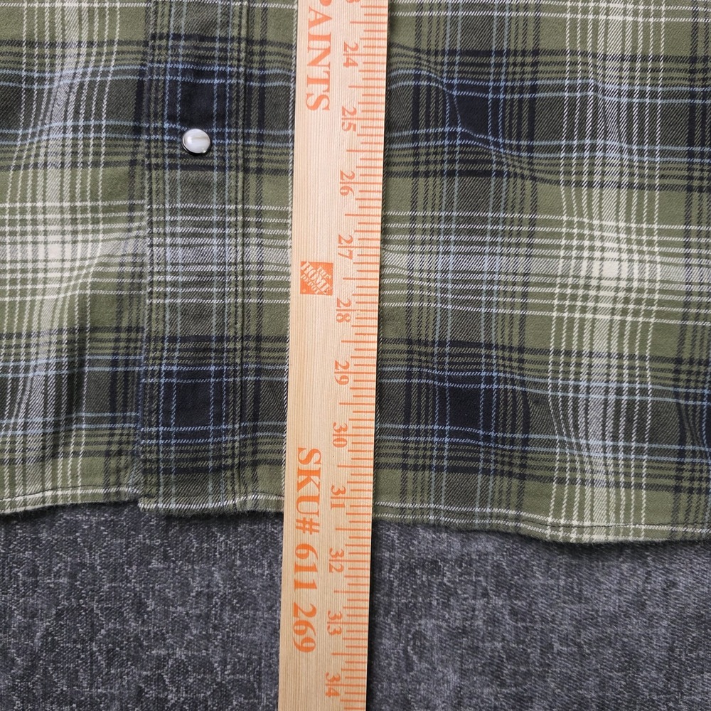 Carhartt Pearl Snap Plaid Flannel Shirt Mens XXL 2XL Green Rugged Cowboy Rodeo - Picture 5 of 10
